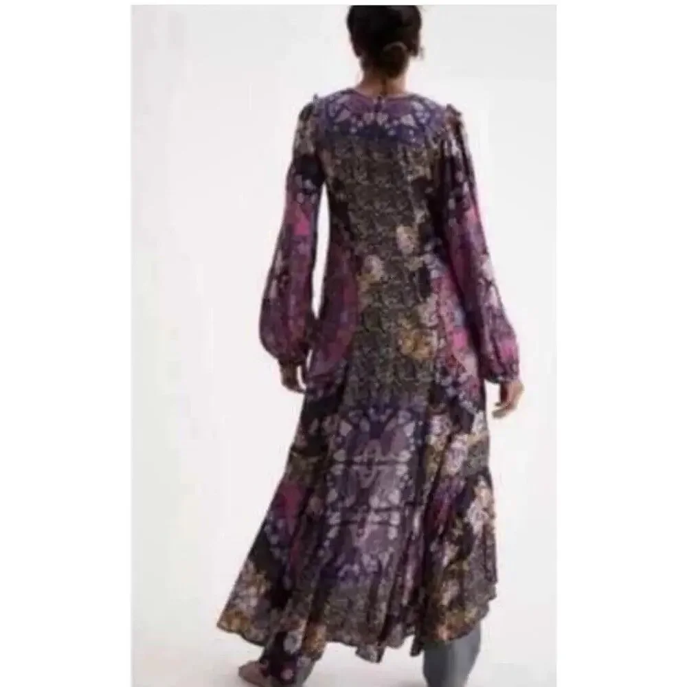 New Free People Marais Printed Midi Dress/Duster w/ Slip Sz: XS - NWOT Ret$168 - Picture 6 of 8